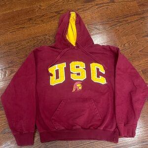 USC Maroon and Yellow Men's Hoodie Vintage